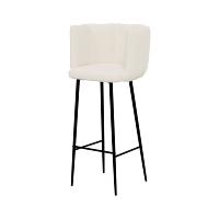 Lisboa chaise de bar en tissu bouclé beige H75