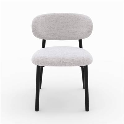 Lanca chaise en tissu gris clair chiné et métal noir