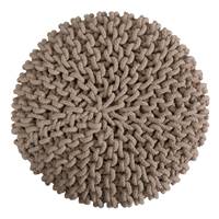 Kink petit tabouret tricot taupe et pieds en bois