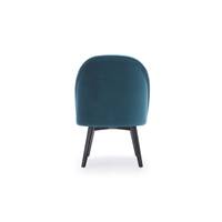 Bill chaise velours bleu pétrole et bois noir