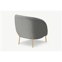 Ilana fauteuil velours gris clair