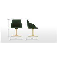 Keira chaise de bureau velours vert sapin