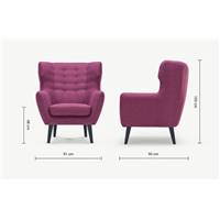 Kubrick fauteuil bergere prune