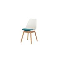 Thelma chaise bois de chne blanc et plastique bleu