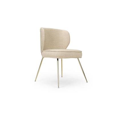 Valo chaise beige sable et métal doré