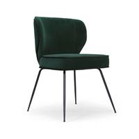 Valo chaise velours vert cèdre et métal noir