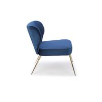 Valo fauteuil velours bleu nuit et métal doré