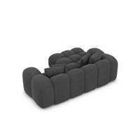 Cotton petit canapé d'angle gauche en tissu texturé gris anthracite