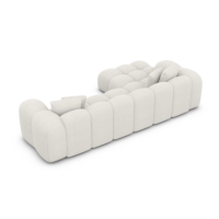 Cotton canapé d'angle gauche en tissu texturé blanc