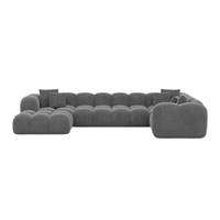 Cotton canapé panoramique angle gauche en velours gris foncé
