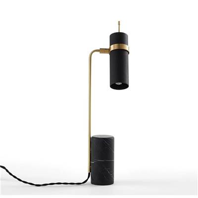 Philo lampe à poser noir et laiton