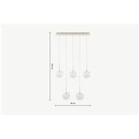 Masako suspension LED 5 ampoules verre ivoire et transparent