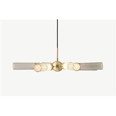 Verona plafonnier LED laiton brossé et verre fumé