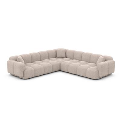Scala canapé corner en tissu texturé beige