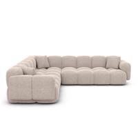 Scala canapé corner en tissu texturé beige