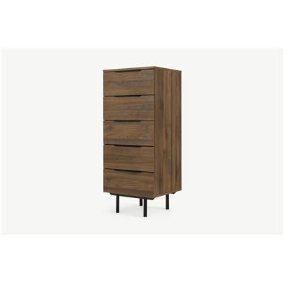 Damien commode haute effet noyer et noir