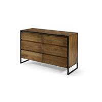 Rena commode large bois de manguier et mtal noir