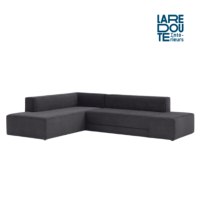 Ginger canapé d'angle gauche convertible polyester gris charbon