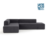 Ginger canapé d'angle gauche convertible polyester gris charbon