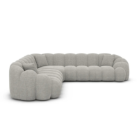Dolban canapé corner en tissu texturé gris clair