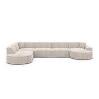 Onys canapé panoramique angle droit en tissu texturé beige