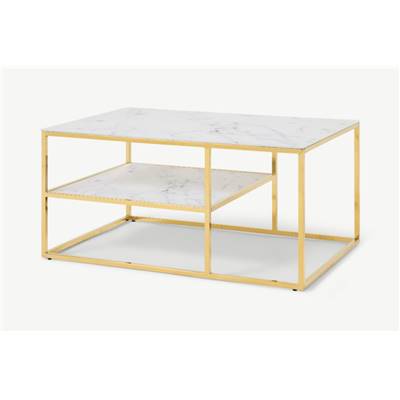 Alisma table basse marbre et laiton