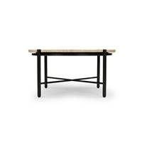 Adam table basse pierre de travertin et noir