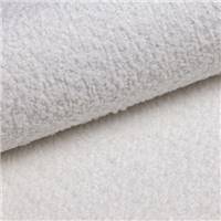 Ralia table basse rectangulaire en tissu bouclé blanc et verre