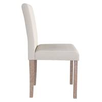 Clayton chaise en tissu beie et pieds en bois de chêne