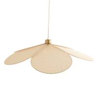 Margaux suspension pétales de fleur en tissu beige et métal doré