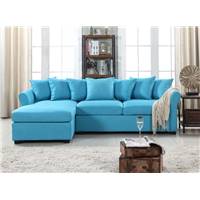 Aledy canapé d'angle gauche tissu bleu lagon