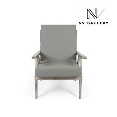 Ranch fauteuil extérieur bois d'acacia gris foncé