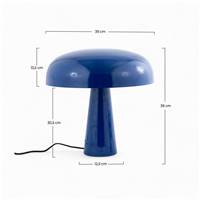 Ernest lampe champignon en métal bleu