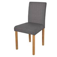 Clayton chaise en tissu gris foncé et pieds en bois d'hévéa
