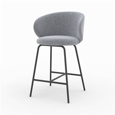 Mileto chaise îlot central tissu gris chiné H68