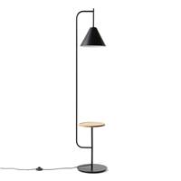 Vestfold lampadaire avec tablette métal noir et bois