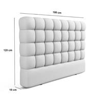 Rediame tête de lit 180cm en tissu texturé blanc