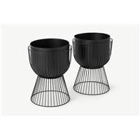 Carole lot de 2 cache-pots noir