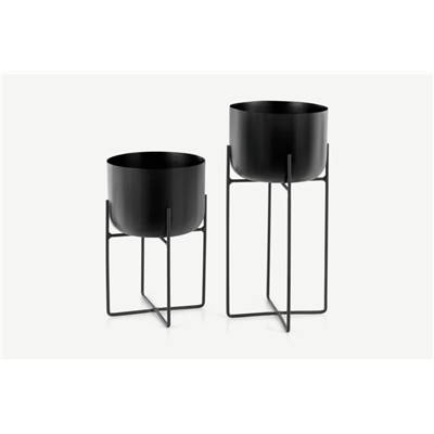 Salix lot de 2 cache-pots noir