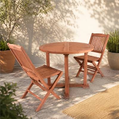 Bali table à manger ronde en bois de teck Ø90cm