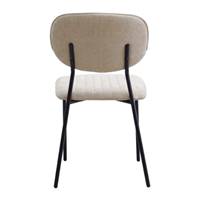 Kota lot de 4 chaises de repas en tissu beige pieds métal noir