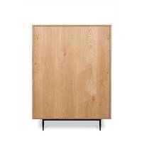 Linea meuble haut 1 porte coulissante chêne naturel et métal