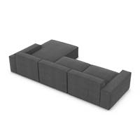 Stacele canapé d'angle droit en tissu texturé gris anthracite