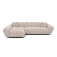 Sigono canapé d'angle gauche en tissu texturé beige