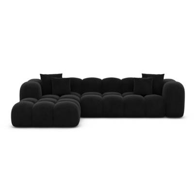 Cotton canapé d'angle gauche en velours noir