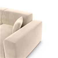 Novage canapé d'angle gauche en velours crème