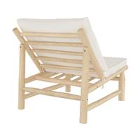 Narel fauteuil de jardin en teck massif et coussins blanc cassé