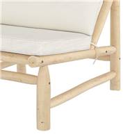 Narel fauteuil de jardin en teck massif et coussins blanc cassé