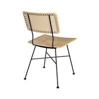 Tento chaise en rotin et métal noir