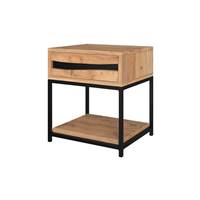 Zen table de chevet en bois d'acacia et métal